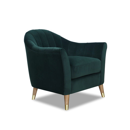 Canora Grey Abduallah Accent Chair in Bottle Green Velvet Fabric